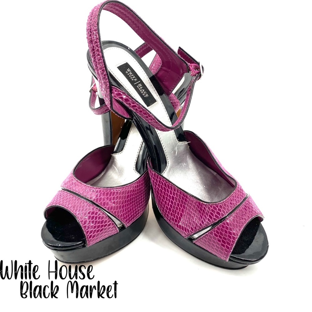 WHBM purple snakeskin print platform heels 🎁🎁